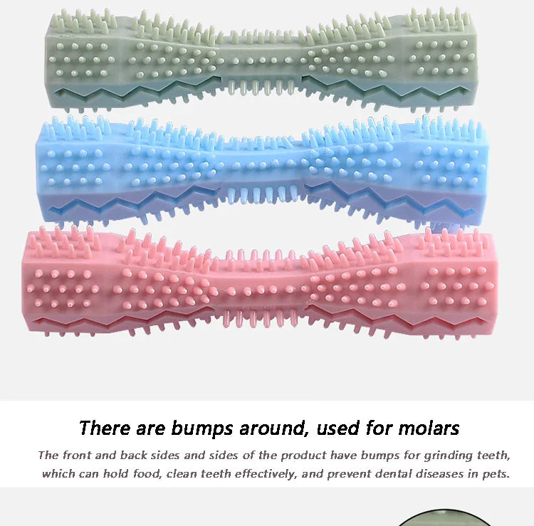 Durable Dog Toothbrush Chew Toy Stick | Soft Rubber Dental Cleaner & Massage Toy for Puppies and Small Dogs