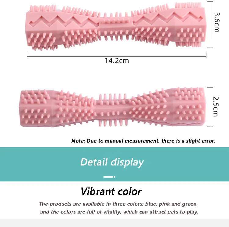 Durable Dog Toothbrush Chew Toy Stick | Soft Rubber Dental Cleaner & Massage Toy for Puppies and Small Dogs