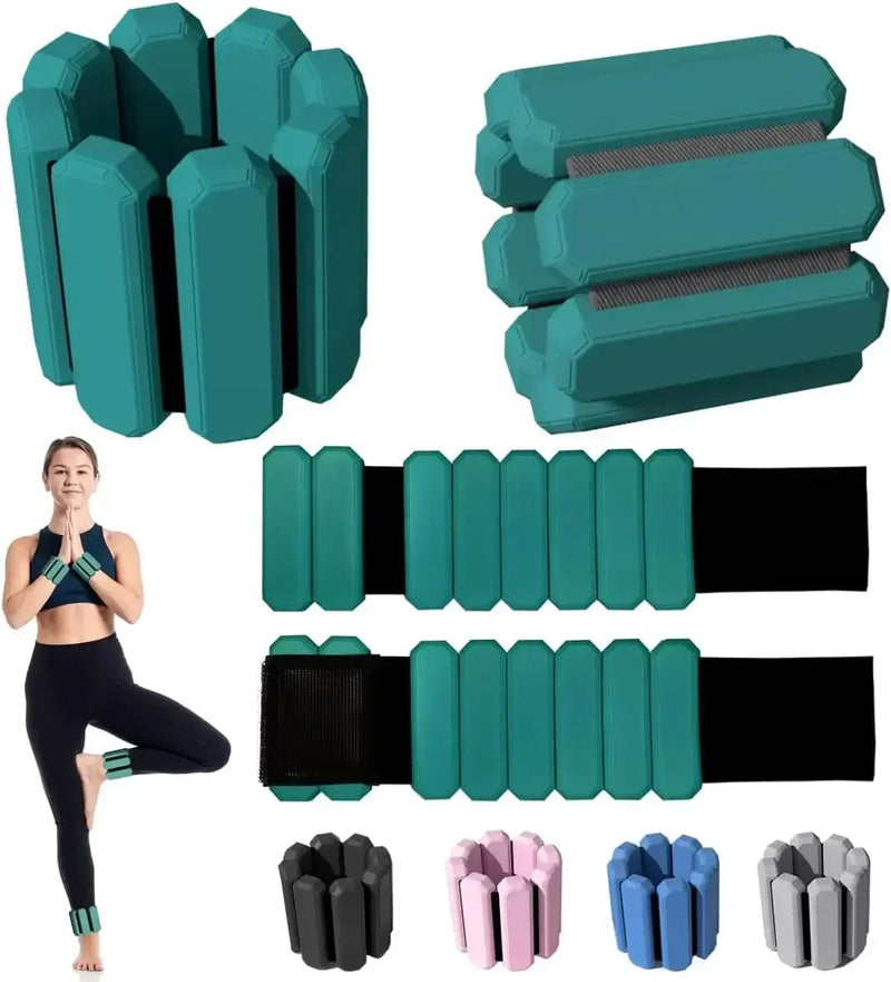 Adjustable Wrist & Ankle Weights Set | Wearable Silicone Weight Bracelets for Fitness, Yoga & Cardio Workouts