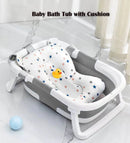 Eco-Friendly Foldable Baby Bathtub with Temperature Indicator | Infant Bath Tub with Soft Mat & Anti-Slip Design
