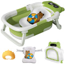 Eco-Friendly Foldable Baby Bathtub with Temperature Indicator | Infant Bath Tub with Soft Mat & Anti-Slip Design