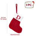 Knitted Christmas Socks with Snowflake & Letter Design | Festive Hanging Stockings for 2025–2026 Holiday Décor & Gifts