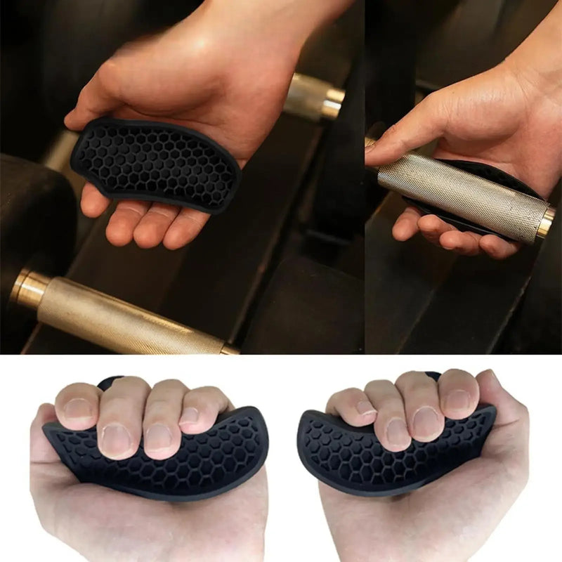 Fingerless Gym Grips | Non-Slip Weight-Lifting Pads for Hand Protection & Grip Strength | Ergonomic Workout Gloves for Men