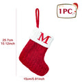 Knitted Christmas Socks with Snowflake & Letter Design | Festive Hanging Stockings for 2025–2026 Holiday Décor & Gifts
