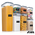 7-Piece Airtight Food Storage Container Set | BPA-Free Plastic Kitchen Organiser with Labels & Pen