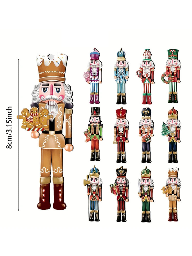 12-Piece Wooden Nutcracker Decoration Set | Classic Christmas Figurines for Home, Parties & Festive Gifts