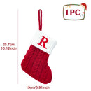 Knitted Christmas Socks with Snowflake & Letter Design | Festive Hanging Stockings for 2025–2026 Holiday Décor & Gifts