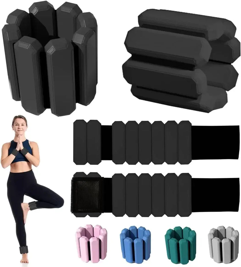 Adjustable Wrist & Ankle Weights Set | Wearable Silicone Weight Bracelets for Fitness, Yoga & Cardio Workouts