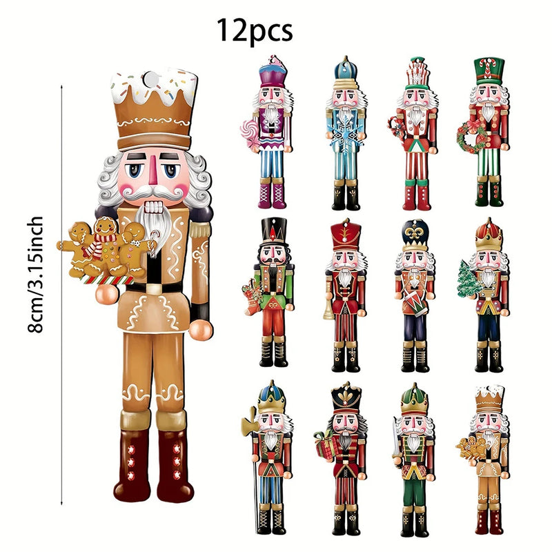 12-Piece Wooden Nutcracker Decoration Set | Classic Christmas Figurines for Home, Parties & Festive Gifts