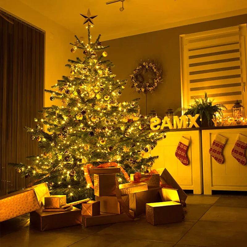 Green Cable LED Christmas Fairy Lights – Outdoor Waterproof Garland