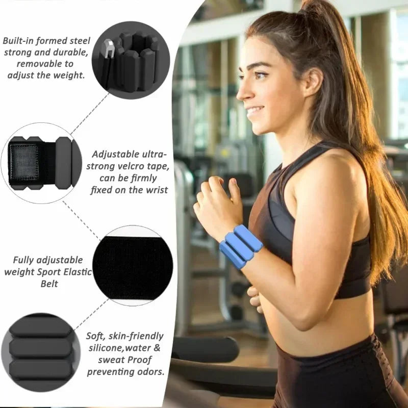 Adjustable Wrist & Ankle Weights Set | Wearable Silicone Weight Bracelets for Fitness, Yoga & Cardio Workouts