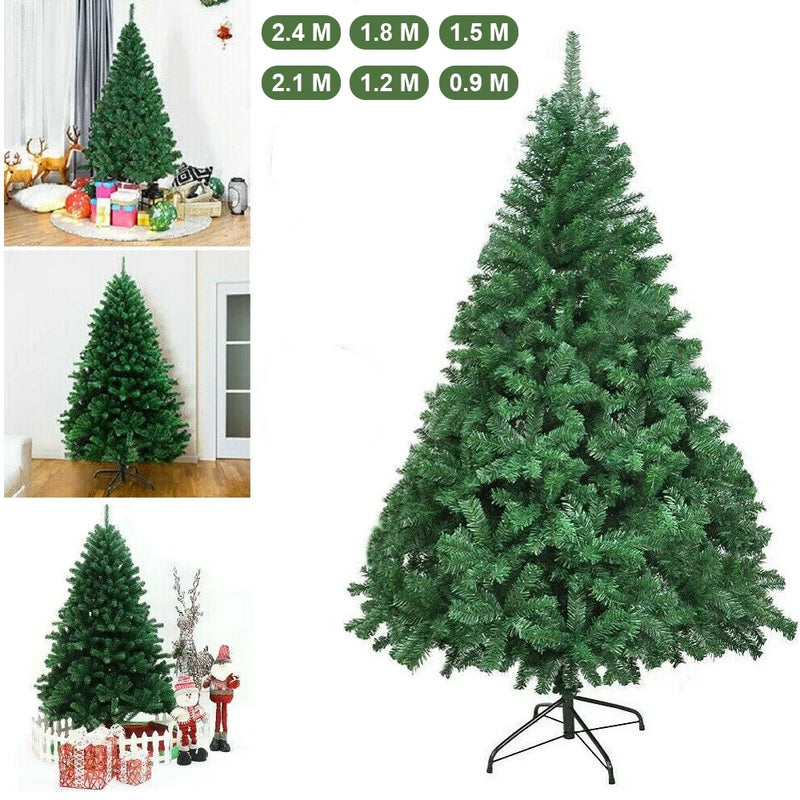 Artificial Christmas Tree with Metal Stand | PVC Foldable Xmas Tree | 90–240cm Home & Party Decoration