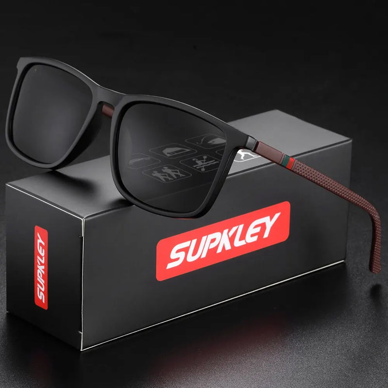 SUPKLEY Polarized Sports Sunglasses for Men | UV400 Protection Square Frame | Lightweight & Stylish Outdoor Eyewear