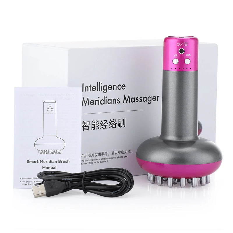 Intelligent Electric Meridian & Lymphatic Drainage Massage Brush – Microcurrent Anti-Cellulite Body Sculpting Device ⚡💆‍♀️