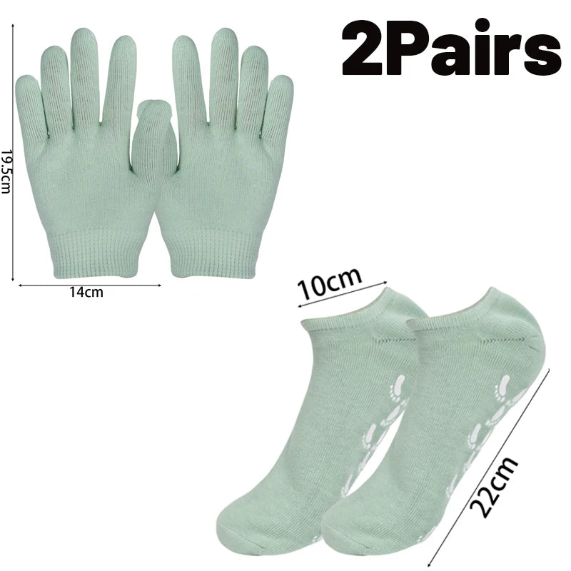 Reusable Silicone Moisturizing Mask Socks & Gloves – Exfoliating, Anti-Crack, and Hydrating Foot and Hand Care Tool
