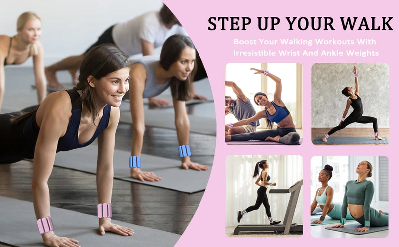 Adjustable Wrist & Ankle Weights Set | Wearable Silicone Weight Bracelets for Fitness, Yoga & Cardio Workouts