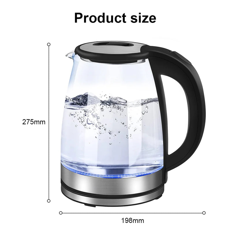 1.8L Electric Glass Kettle – Fast Boiling, Safe, and Stylish for Every Kitchen!