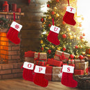 Knitted Christmas Socks with Snowflake & Letter Design | Festive Hanging Stockings for 2025–2026 Holiday Décor & Gifts