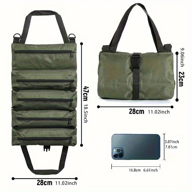 Professional Multi-Pocket Tool Roll Bag – Portable Hardware & Small Tools Organizer