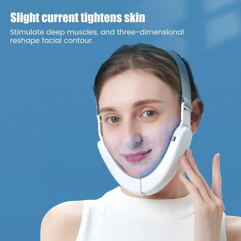 EMS Facial Lifting & V-Face Slimming Device – Double Chin Remover with LED & Microcurrent Tightening 💆‍♀️✨