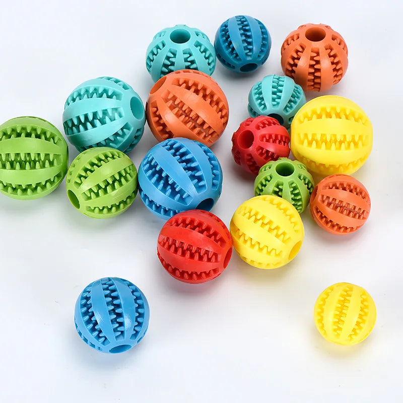 Interactive Rubber Dog Toy Ball – Chew & Treat Dispenser for Dental Cleaning and Play