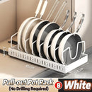 Adjustable Kitchen Pull-Out Pot Rack – Sliding Cupboard Organizer Tray for Pots, Pans & Dishes 🧺