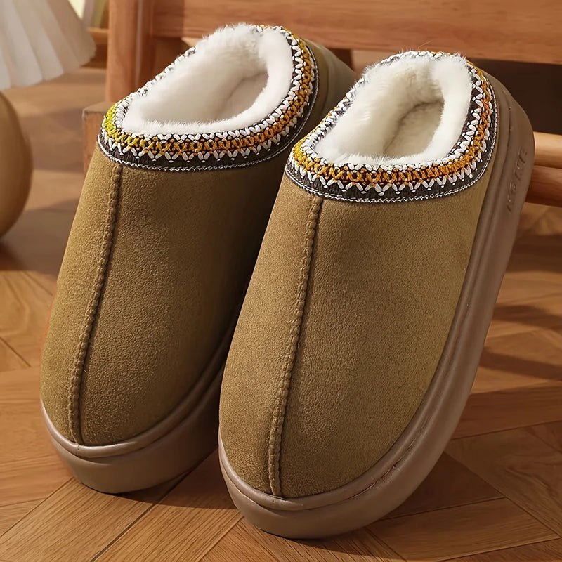 Winter Warm Home Cotton Slippers – Soft Indoor Shoes for Kids & Adults | Unisex Pull-On Design with Anti-Slip Sole