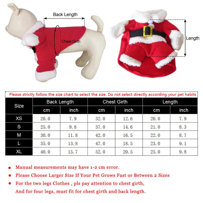 Christmas Santa Claus Pet Costume – Soft Fleece Holiday Outfit for Small Dogs & Cats 🎅🐾