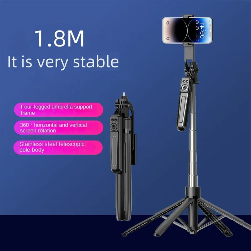 COOL DIER Tripod & Selfie Stick – 180cm Adjustable Stand with Bluetooth Remote for Smartphones & Cameras