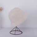 Women’s Winter Rabbit Fur Bucket Hat | Knitted Wool Fisherman Cap | Soft & Stylish Cold-Weather Accessory