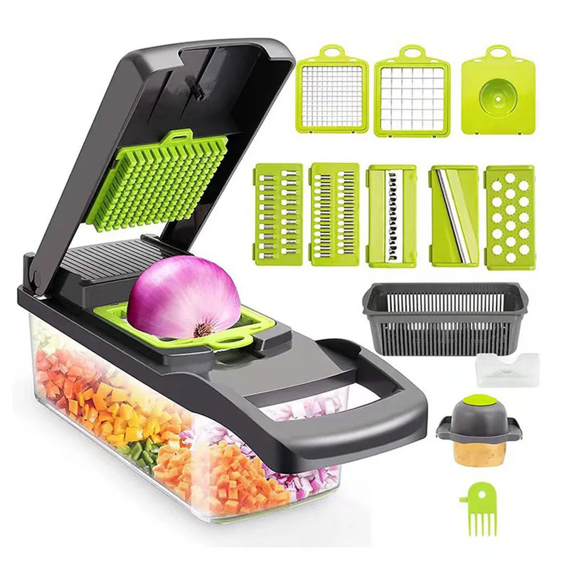5-in-1 Vegetable Chopper & Mandoline Slicer – Slice, Dice, and Grate Like a Pro!