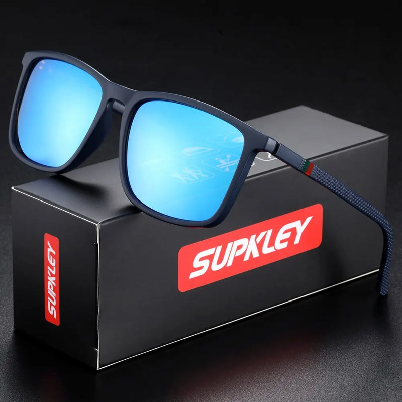 SUPKLEY Polarized Sports Sunglasses for Men | UV400 Protection Square Frame | Lightweight & Stylish Outdoor Eyewear