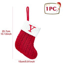 Knitted Christmas Socks with Snowflake & Letter Design | Festive Hanging Stockings for 2025–2026 Holiday Décor & Gifts