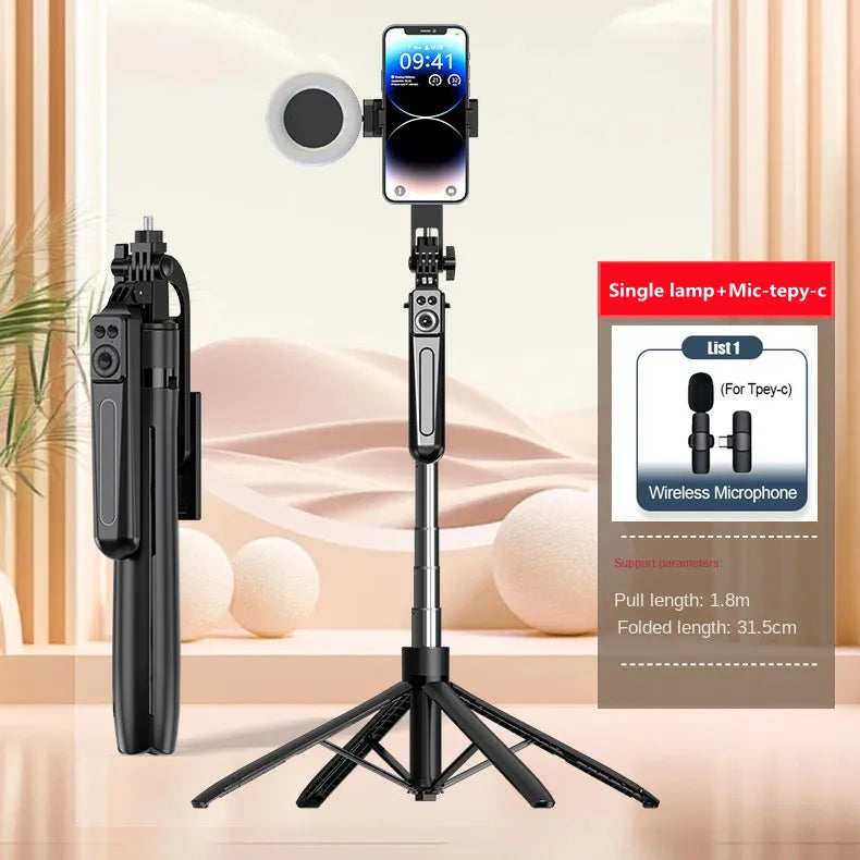 COOL DIER Tripod & Selfie Stick – 180cm Adjustable Stand with Bluetooth Remote for Smartphones & Cameras