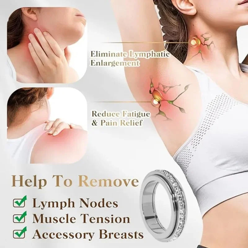 Women’s Turnable Anxiety Relief Ring – Stainless Steel Slimming Spinner Ring with Cubic Zirconia ✨