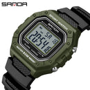 SANDA 2156 Men’s Military Sport Watch | Water-Resistant Digital Wristwatch with LED Display & Stopwatch