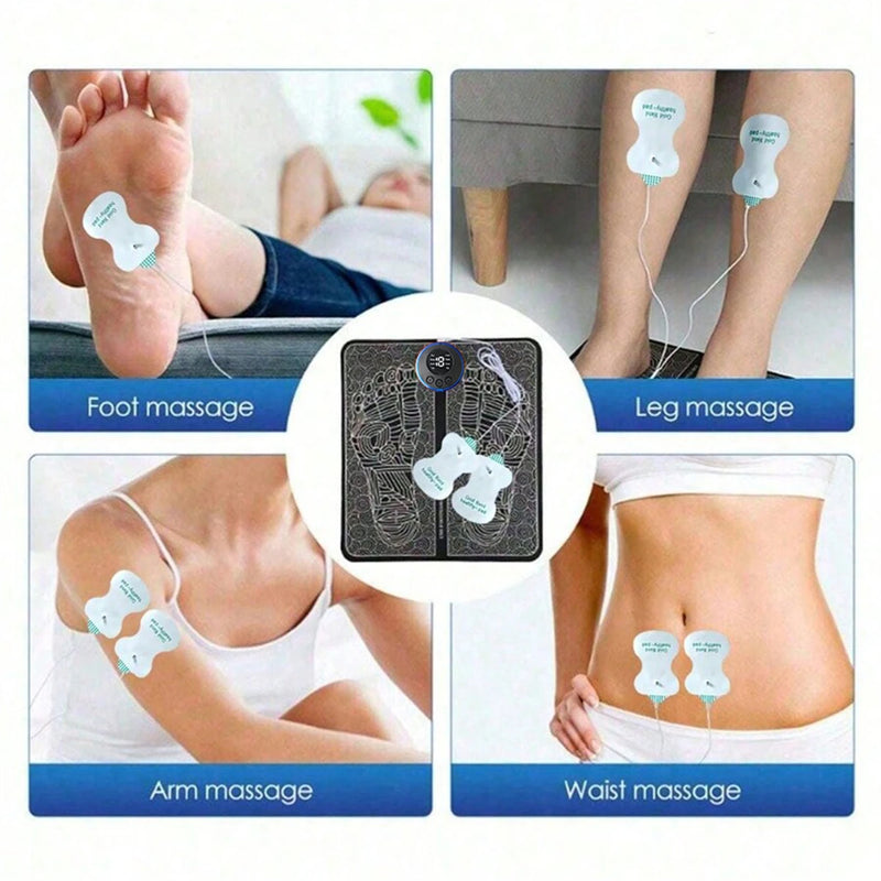 Electric Foot Massager Pad – Portable EMS Muscle Stimulator for Relaxation & Recovery 💆‍♂️