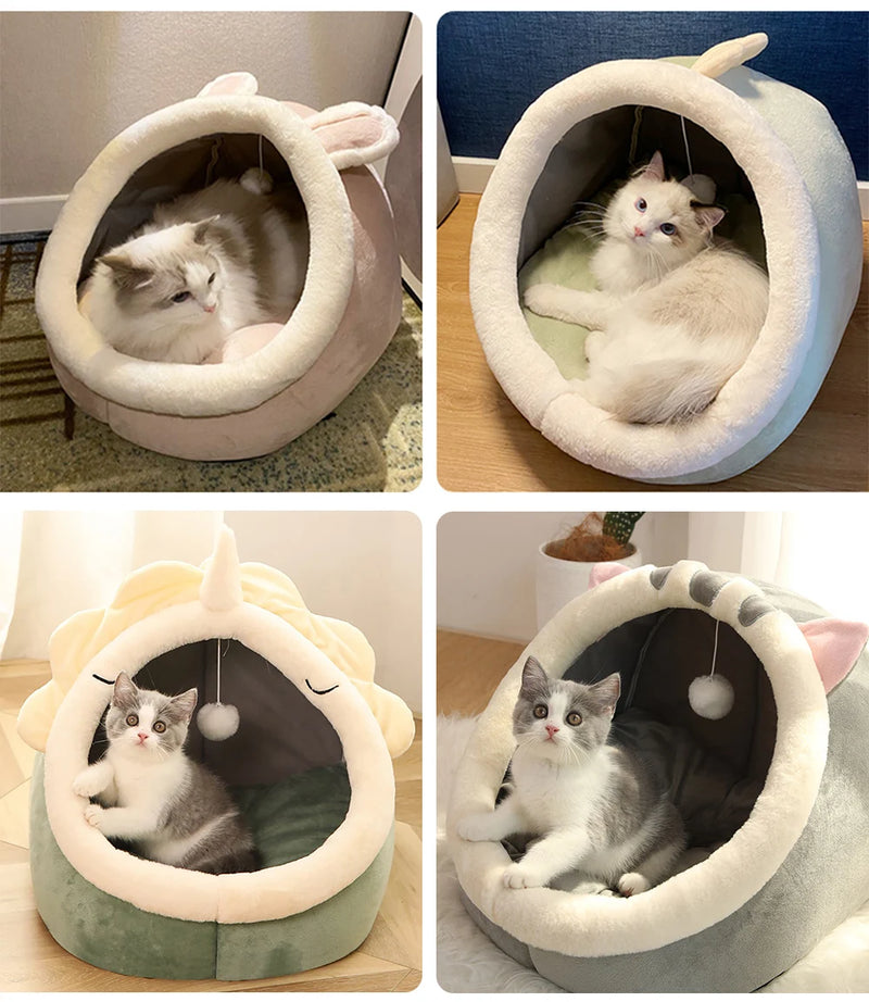 Cosy Deep Sleep Cat Bed – Foldable, Washable & Adorably Designed Hideaway Cave 🐾