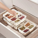 Kitchen Seasoning Storage Box | Multi-Grid Spice Organizer with Sealed Moisture-Proof Design | Salt & Spice Container Set