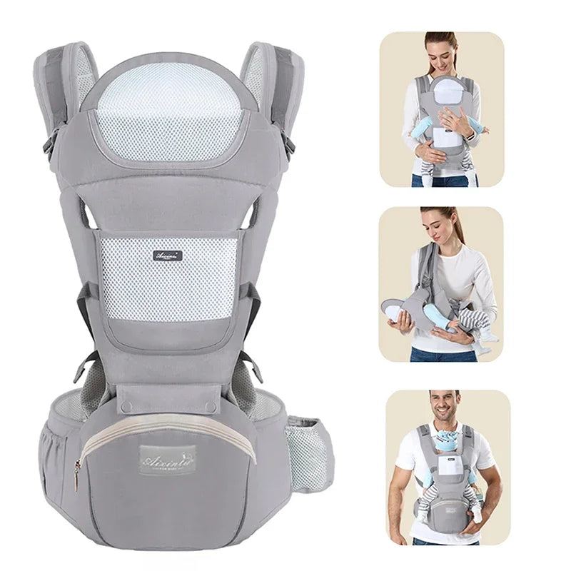 Ergonomic Baby Carrier with Hip Seat – Multi-Position Backpack for Newborns & Toddlers (0–2Y) 👶✨