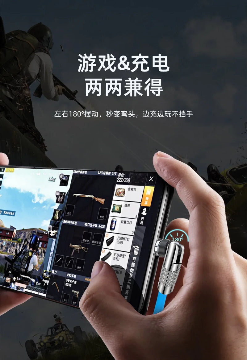 MVQF 3-in-1 540° Magnetic Fast-Charging Cable | 120 W 6A USB to Type-C, Micro-USB & Lightning | Liquid Silicone Data Cable