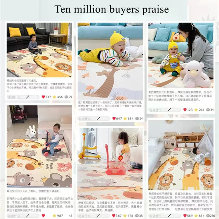 Non-Toxic Baby Crawling Play Mat – Foldable EPE Foam Activity Rug for Infants and Kids (5 Sizes Available)