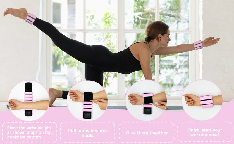 Adjustable Wrist & Ankle Weights Set | Wearable Silicone Weight Bracelets for Fitness, Yoga & Cardio Workouts