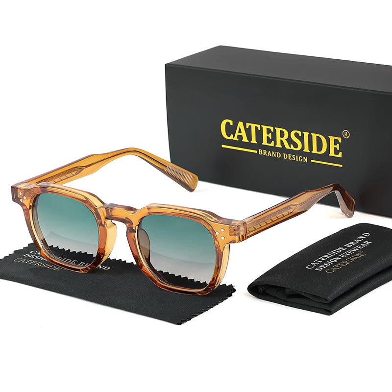 CATERSIDE Punk Style Men’s Sunglasses | Small Square Frame UV400 Shades | Trendy Outdoor Fashion Eyewear