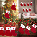 Knitted Christmas Socks with Snowflake & Letter Design | Festive Hanging Stockings for 2025–2026 Holiday Décor & Gifts