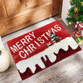 Christmas Door Mat | Santa Claus & Gingerbread Design | Red Holiday Welcome Mat for Indoor & Outdoor Use