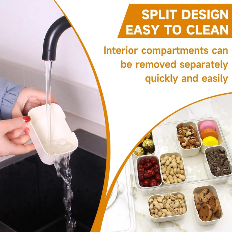 Kitchen Seasoning Storage Box | Multi-Grid Spice Organizer with Sealed Moisture-Proof Design | Salt & Spice Container Set