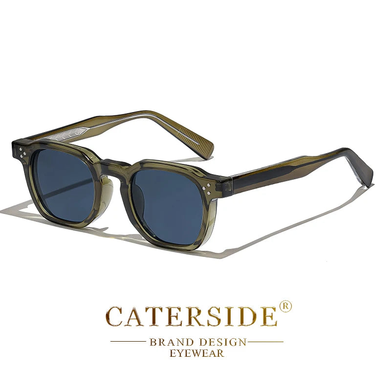 CATERSIDE Punk Style Men’s Sunglasses | Small Square Frame UV400 Shades | Trendy Outdoor Fashion Eyewear