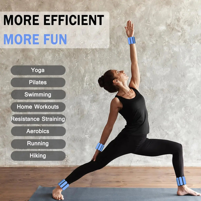 Adjustable Wrist & Ankle Weights Set | Wearable Silicone Weight Bracelets for Fitness, Yoga & Cardio Workouts