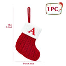 Knitted Christmas Socks with Snowflake & Letter Design | Festive Hanging Stockings for 2025–2026 Holiday Décor & Gifts
